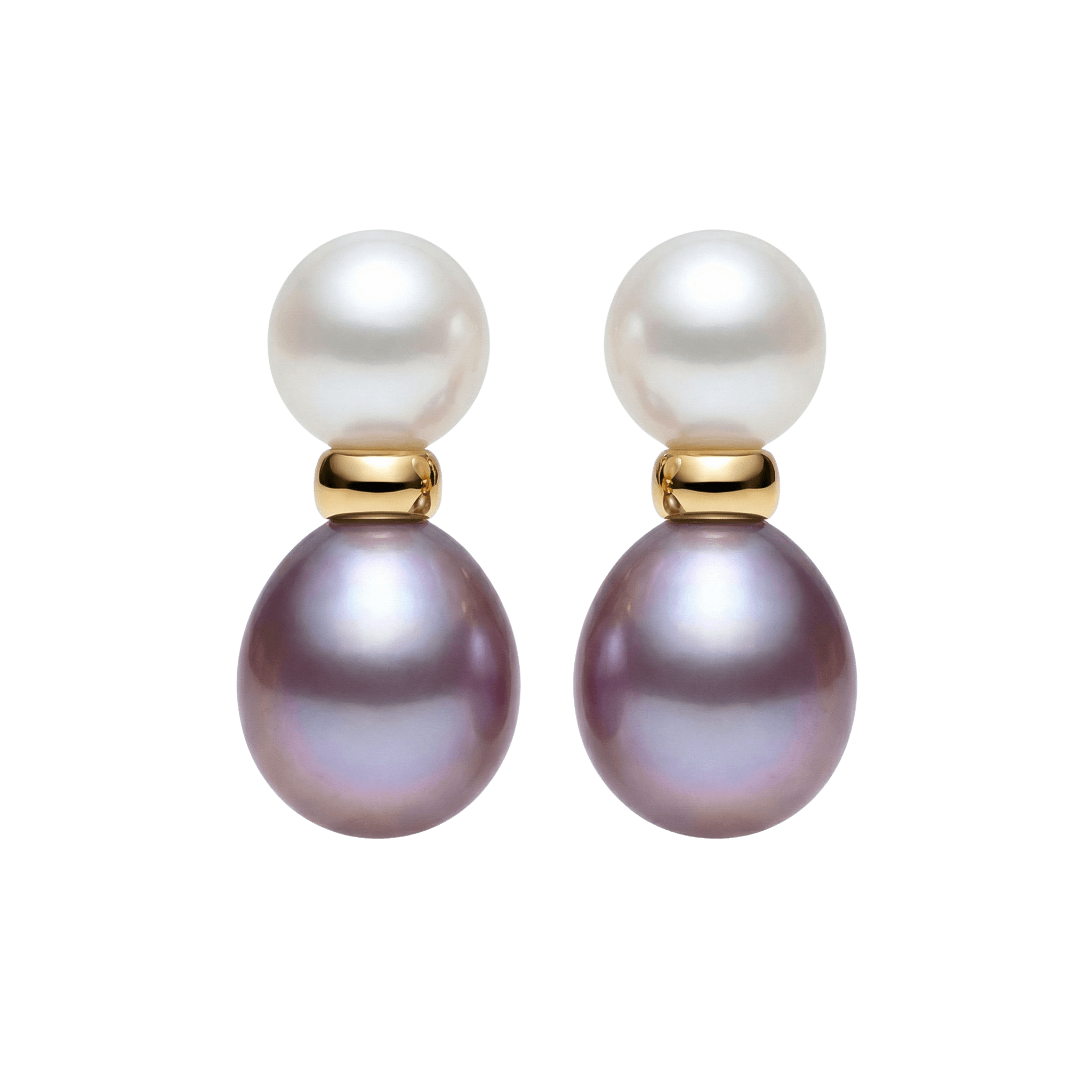 14K Filled Gold Natural Freshwater Pearl Pendant Earrings