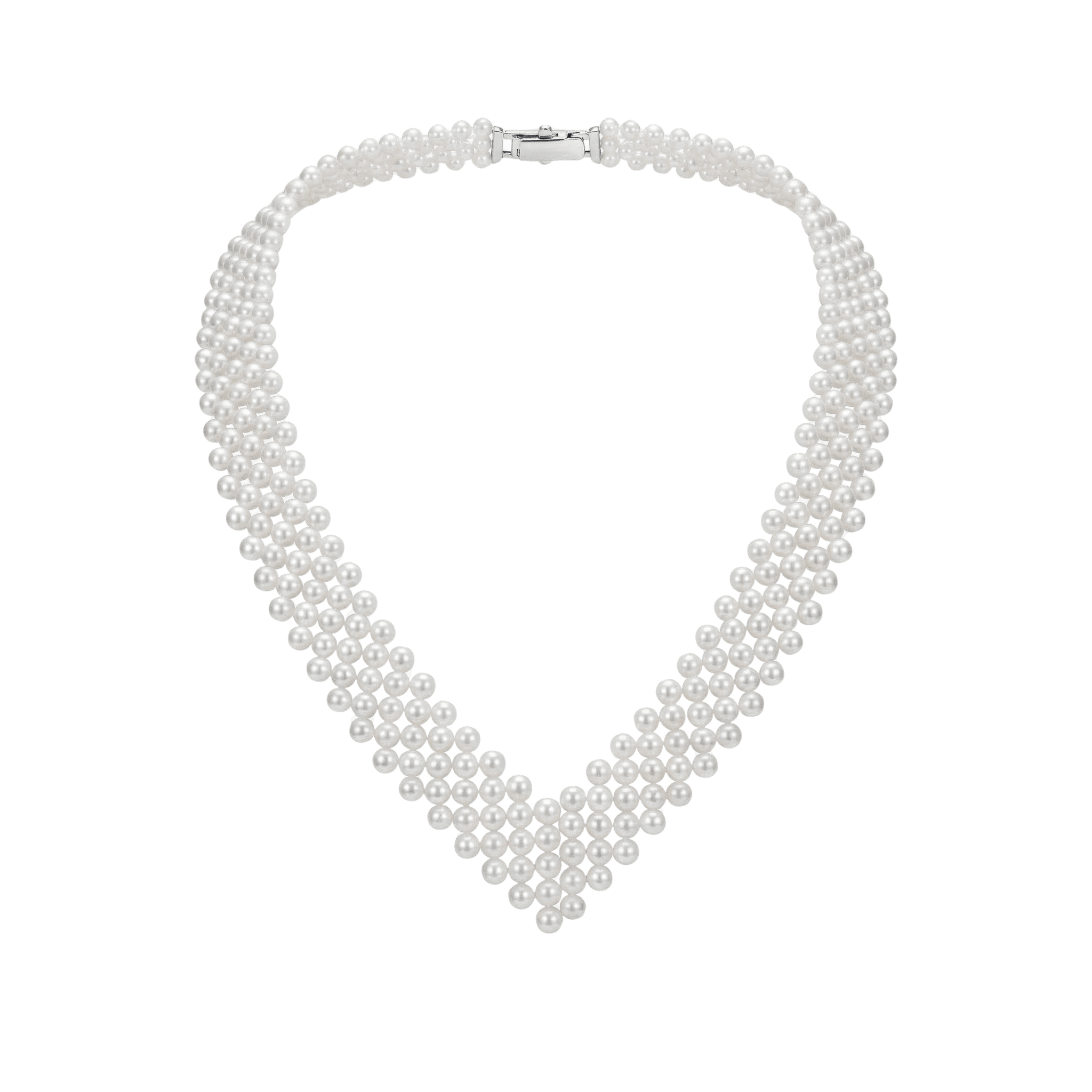 14K Gold Filled Natural Freshwater White Round Pearl Charm Necklace